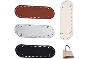 Dfuqanb 4 Piezas Bases de Cuero para Bolsos de Ganchillo(30 x10cm), Bolsa Cojín Inferior, Base Bolso Crochet, para bolso de ganchillo bolso de tejer bolso de hombro accesorios de bricolaje (26.5*8cm)