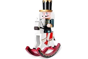 Wikay Cascanueces de Navidad de Madera Hechos a Mano 30cm Cascanueces Soldado Figura Tradicional Navidad de Madera Decoraciones Navidad para Cascanueces Escritorio Decoración de Colección