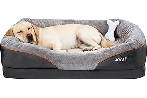 JOYELF XXL Orthopaedic Dog Bed Memory Foam Dog Bed & Dog Sofa Memory Foam with Removable Washable Cover and Squeaky Toy as a Gift