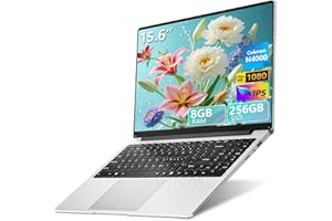 YOZISUAN PC Portatile 15,6 Pollici, Notebook Celeron N4000, Computer Portatile 8GB LPDDR4 RAM 256GB SSD, Laptop Schermo IPS FHD 1920*1080, apertura e chiusura a 180 gradi, WiFi5, Mini HDMI,BT4.2,USB3.0,Webcam
