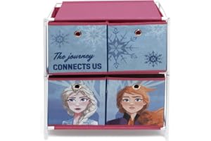 ARDITEX Estantería Infantil Disney Frozen II con 3 Cajas de Tela para Libros, Juguetes, Pelotas, Ropa, Zapatos 53 x 30 x 60 cm