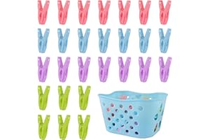 PAYFULLY Wäscheklammern Set, 30 Kunststoff-Wäscheklammern Winddichte Waschheringe für den Innen- und Außenbereich Wäschereilinie