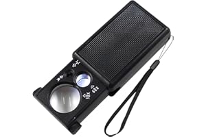 HUSALSEA 1 lupa jubilerska, 30 x 60 x lupa jubilerska z UV i LED, składana lupa kieszonkowa do biżuterii z kamieniami szlachetnymi, znaczkami pocztowymi, antykami, ten produkt nie zawiera baterii