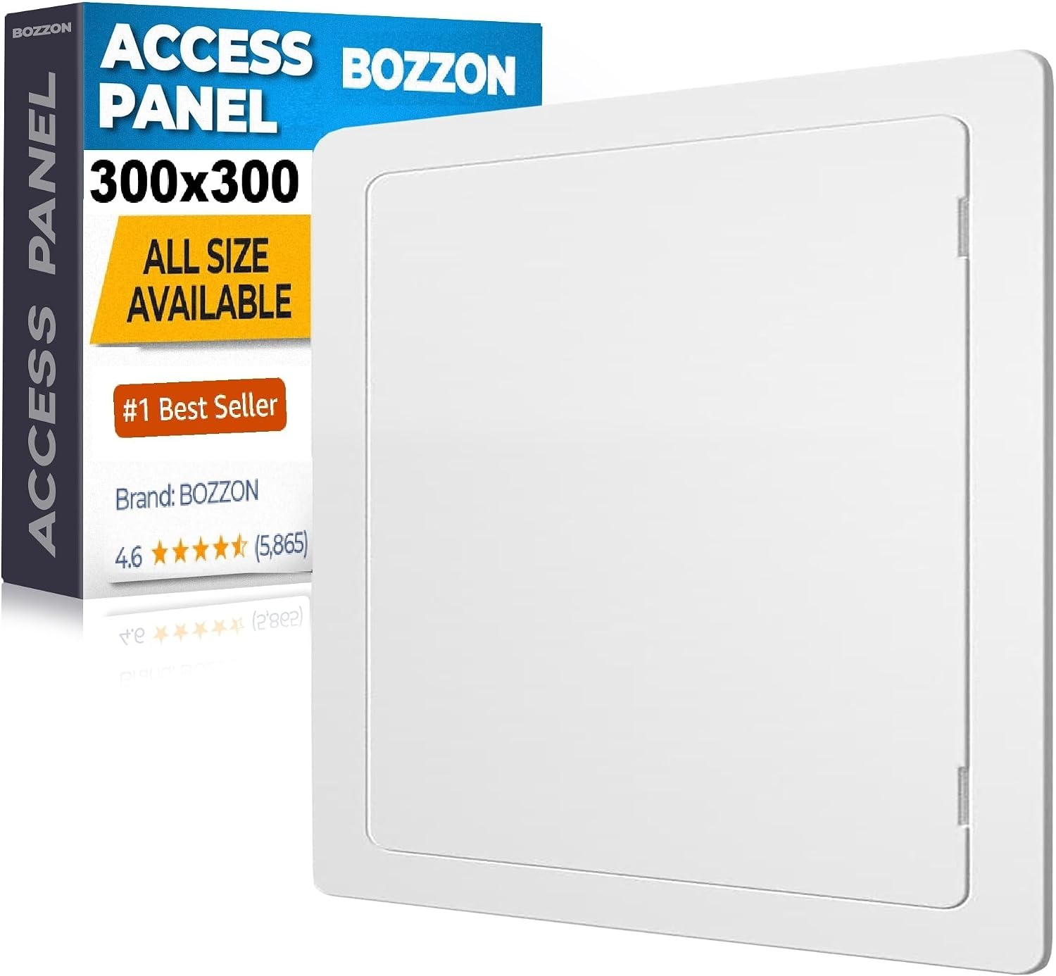Plastic Access Panel 300x300 mm – Paintable Inspection Hatch for Wall & Ceiling – Fuse Box Cover, Conceals Wires & Pipes – Flush Fit Easy-Install Access Door – Durable White Plastic