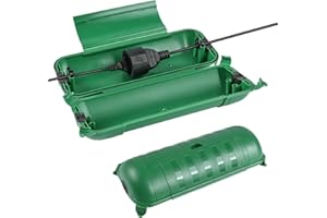 Copertura di Sicurezza del Cavo di Prolunga All'aperto, Blumacht Scatola di Protezione Impermeabile IP44, Protezione del Cavo di Prolunga per Spina, Timer, 29 cm x 11 cm x 7,5 cm (Verde)
