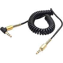 Cavo Audio Jack 3,5 Mm Maschio-maschio VIOLA A Spirale, Angolato 90°, Estensibile Da 40 Cm A 1 Metro, Per Auto E Cuffie