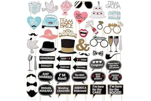 Fotobox Accessoires Geburtstag, TGKYK 52 Stück Originalität Foto Requisiten Hochzeit, Halb Handgefertigt Ftobox Requisiten Hochzeit Vintage, Foto Accessoires Hochzeit für Wedding Party