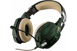 Trust Gaming Casque Gamer GXT 322C Carus Casque Micro pour Consoles et PC, Filaire, Jack 3.5mm, Câble 1m, Microphone Flexible pour PS4, PS5, Xbox Series X, Xbox One, Nintendo Switch - Camo Jungle