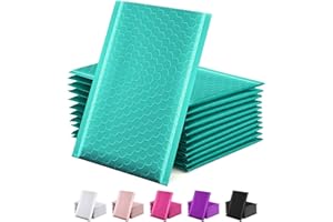 M7 PACKAGING Bubble Mailers 100 Pack, Metallic Foil Bubble Mailer Waterproof Self Seal Shipping Gold Silver Black or Pink, Padded Envelopes for Mailing Packaging (Teal, 140x175mm)
