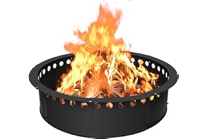 Fire Pit Ring, Heavy Duty olid metalltål Rund Firepit Rim Insert, Fire Pit Liner för utomhus DIY Campfire Ring ovanför eller