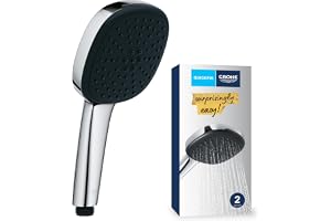 GROHE Vitalio 110 – handdusch – 14 l per minut (2 stråltyper, standardanslutning, silikonring skyddar mot fall), kantig, krom