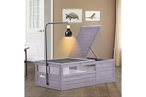 Aivituvin Tortoise House Wooden Tortoise Enclosures, Indoor Habitat Outdoor Reptile Cage -Upgrade Version