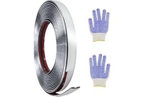 FAELNK Modanatura Adesiva Parete 5m Striscia Adesiva Cromata Finitura a Specchio Metallizzata Acciaio Inossidabile Argento Decorative per Pareti Porte Mobili Auto (15mm)