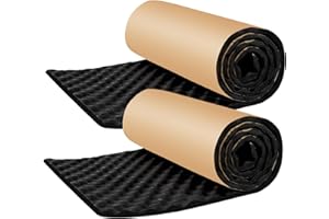 PAMATIO 20 mm Insulation Mat, 2 Roll Auto Self-Adhesive Sound-proofing Foam Mat, Car Sound Insulation Deadening, Noise Acoustic Dampening, Moisture Proof Waterproof, 200 cm x 50 cm