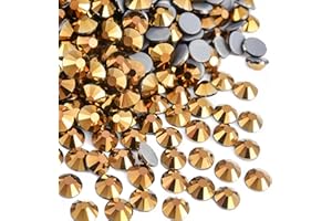 Jollin 576 pz Hotfix Cristallo Strass Flatback Diamanti in vetro Gemme per artigianato Artigianato Decorazioni Abbigliamento Scarpe 6.4mm SS30 Oro Ematite