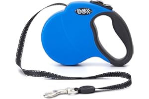 DDOXX Smycz dla Psa Flexi Odblaskowa | Wiele Kolorów i Rozmiarów | dla Małych i Dużych Psów | Smycz Automatyczna dla Psa i Kota |Szelki dla Psa | Akcesoria dla Psów | Niebieski - XS | 3m | do 8kg