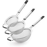 BRA | Set of 3 strainers 12-16 - 19 cm, 18/10 stainless steel | With reinforced handle, stackable system, easy storage, hole