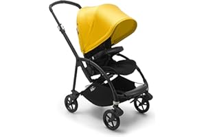 Bugaboo Bee 6, Our Greatest City Pushchair, Small Size and Compact Design, Lightweight, One-Hand Fold, Black Chassis & Lemon Yellow Sun Canopy