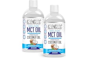 ONYX INGREDIENTS 101 ONYX MCT Oil 500ml High Potency C8 & C10 Premium Coconut Oil Ketones Booster - Suitable for Ketogenic, Paleo, Vegan & Low Carb Diet (2 x 500ML PURE MCT OIL (unflavoured))
