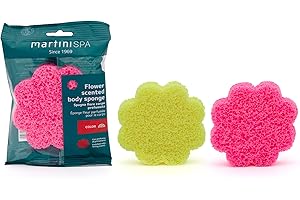 martini SPA - Spugna fiore corpo profumata, colori assortiti fucsia, giallo e verde
