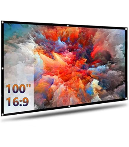 Écran De Projection Portable 183 Cm (16:9) - Dos Noir, Lavable, Pliable - Pour Intérieur/Extérieur (IOLIEO)