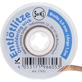 SeKi 3 mm desoldering gloss - for removing solder tin 1.5 m long; high suction power; desoldering wire; sauglitze gloss