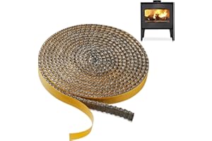 DMNQ Guarnizione Adesiva,Guarnizione Stufa a Pellet,Guarnizione Stufa a Legna,Guarnizione Forno,Guarnizione Alta Temperatura per Finestre Di Forni,Camini E Tubi Di Stufe (2mm x 15mm x 2m)