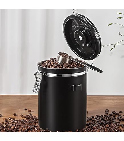 Nizirioo Koffiebonenhouder, luchtdicht, 500 g, bonen, vacuüm koffieblik
