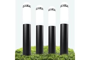 YindaLux 4 Piezas Farolas Exterior Jardin Con Toma de Tierra - Faroles Jardin Exterior Aluminio IP44 Lampara Jardin Exterior - Base E27, Exterior Faroles Jardin Exterior - H 50CM, Negro