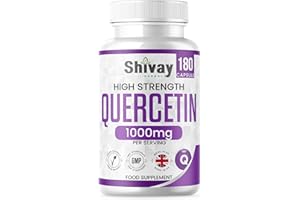 Pure Quercetin (Sophora Japonica) Supplement |1000mg Per Serving | 180 Vegan Capsules - 3 Month Supply | Natural Antioxidant | Made in The UK by Shivay Herbals