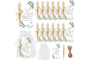 FABULOUSTRIM 12 Sets Thank You Gift,Employee Appreciation Gifts,Thank You Gifts For Colleagues,Inspirational Bamboo Ballpoint Pen,For Colleagues Teacher Nurses Volunteer Bulk Gift,Birthday Leaving Graduation Gifts