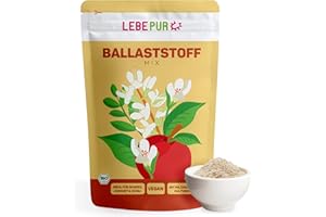 ‎LEBEPUR Lebepur BIO Ballaststoff Mix 500g - mit Apfelfasern, Akazienfasern, Flohsamenschalen und Milchsäurekulturen - ballaststoffreiche Pflanzenpulvermischung - Rohkostqualität, ohne Zusatzstoffe