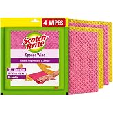 Scotch-Brite Sponge Wipes Reusable Kitchen & House Cleaning Wipes, Easy to Use, Cleans Mess in a Swipe, Multicolor, Biodegrad