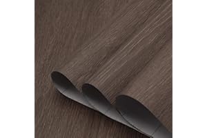 TOTIO Klebefolie mit Holzmaserungsoptik Selbstklebende Tapete Wasserfeste Vinyl-Möbelaufkleber Walnuss Maserung Dunkelbraun 40CMx2M Blasenfreies Design Mattes Verdickt Für Büro Schokoladenbraun