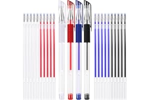 Bewudy 4 Bolígrafos Borrables Con Calor para Tela Con 20 Recambios, 4 Colores de Rotulación, Marcadores para Acolchar, Costura, Sastres, Tiza de Borrado