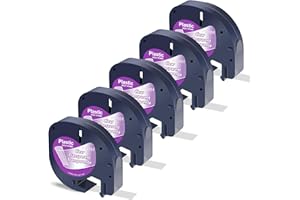 ADV HOME Cinta Compatible con Dymo LetraTag 12mm x 4m Transparente – Pack de Recambios de Etiquetas Plásticas para Dymo LetraTag XR, 200B, 100H, QX50 – Etiquetas Adhesivas