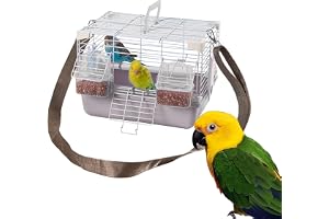 Qkbuza Parakeet Cage, Parrot Cage, Portabel resebärare bur, Med avtagbart bricka och handtag, husdjursmaterial för cockatiels Peony Budgies Pearl Munias
