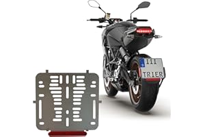 3D Carbon Design 1x Kennzeichenhalter 220 X 200 mm Rahmenlos 100% Edelstahl (Rostfrei) 0,8 dick - Mit Rückstrahler Reflektor ROT Für Motorrad Roller Traktor Anhänger Quad Krad Geländewagen LKW SUV