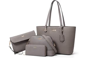 YTL Damen Handtasche Tote Shopper Groß Schultertasche Umhängetasche Geldbörse Kartenhalter Tasche 4-teiliges Set für Büro Schule Einkauf Reise Geschenk