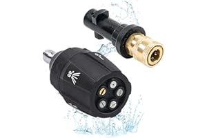 MaxEarn Szybkozłączka 1/10.2 cm i końcówki dyszy natryskowej 5 w 1 pod wieloma kątami, adapter pistoletu do myjki ciśnieniowej, mosiężne akcesoria do myjki wysokociśnieniowej do Karcher K2 K3 K4 K5 K6