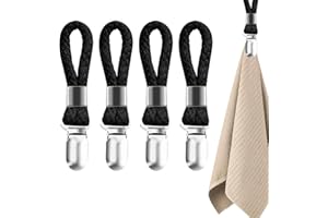 CYXZMYA 4 Stück Handtuchklammern, Handtuch Clips zum Aufhängen, Handtuchhalter Clips Ohne Nähen Handtuchclips Schwarz Handtuch Klammer Clips Handtuch Clips zum Aufhängen für Kücher, Bad, Balkon