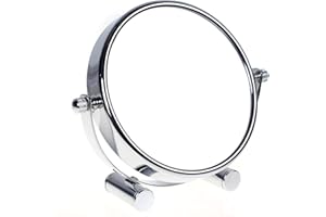 HIMRY Miroir cosmétique sur Pied, Grossissement x7, Compact Miroir de Table, 6 inch, orientable sur 360°, 100% et 700%, Chrome, Miroir de Ø 15,3 cm, KXD3142-7x