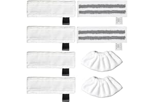 ANBOO 8 sztuk akcesoriów do odkurzacza parowego Kär-cher Easyfix SC2 SC3 SC4 SC5 SV7, zestaw ściereczek z mikrofibry do Kär-cher SC1 SC2 SC3 SC4 SC5 SV7 (4 ściereczki podłogowe + 2 obicie materiałowe + 2