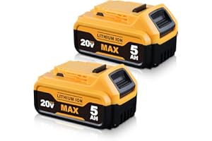 ZEERISA 5.0Ah Replacement for Dewalt 18V Battery DCB184 DCB200 DCB180 DCB182 DCB181 DCB201 DCB204 DCB183 DCB185 DCB203 Cordless Power Tools Batteries with LED Indicator 2Packs