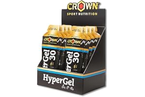 Crown Sport Nutrition HyperGel 30 Hydro | Gel Energético Líquido con 30 g de Carbohidratos en Ratio 1:0,8 + 110 mg de Sodio | Sabor Neutro | Vegano