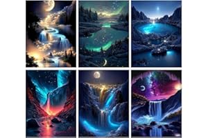 WENFDRTR 6 Pack Diamond Painting Kits Landscape- Landscape Diamond Art for Adults, Landscape Gem Painting Crafts for Adults Home Wall Decor,DIY 5D Gem Art Landscape Perfect for Home Wall Decor(30*40cm)