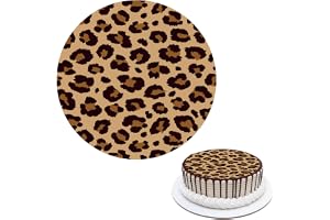 Leopardtryck Ätbar Tårta Topper, 14cm Oblatpapper Gepardtryck Ätbar Bild för 15cm eller Större Tårtor Safari Djur Tema Tårtka