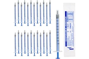 UPUPGO 24 Stück 1ml Spritzen Kolostrum Spritze Spritze Ohne Nadel Dosierspritze Ohne Kappe Zum Messen von Flüssigkeiten für Labs, zum Gießen von Pflanzen und zum Füttern von Haustieren Blau