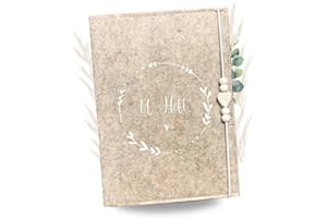 MALINO Premium U-Heft und Impfpasshülle aus Filz für Untersuchungsheft - mit Fächer für Ultraschallbild, Impfpass, Versichertenkarte, Stift - Handmade Uheft Schutzhülle Impfpasshülle