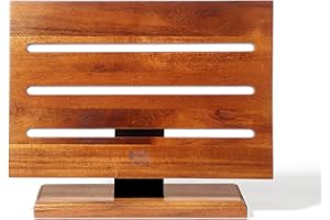 MITSUMOTO SAKARI Magnetico Knife Holder, Porta Coltelli Cucina in Legno D'acacia Giapponese, Portacoltelli Legno con Striscia Magnetica Bilaterale Migliorata